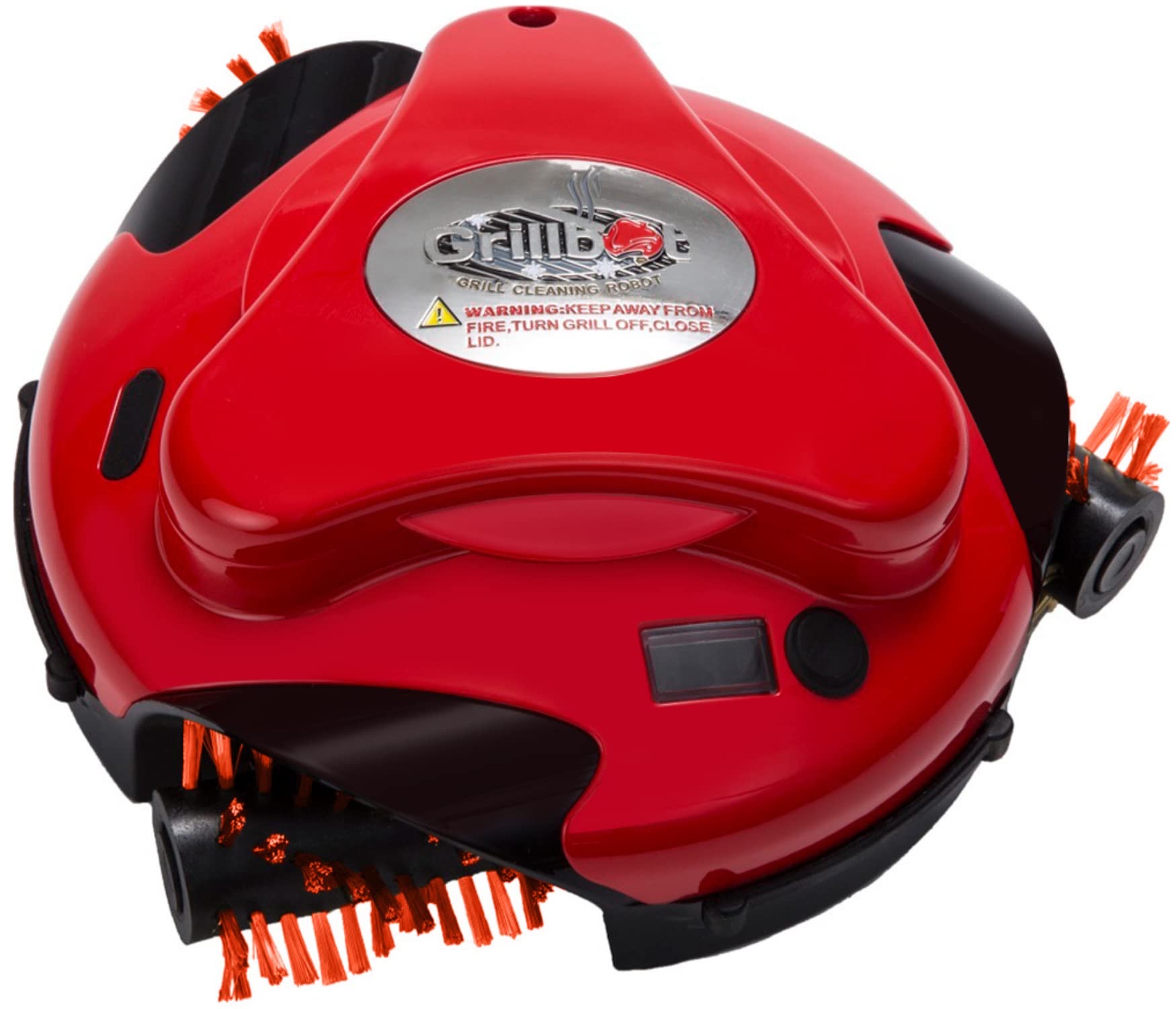 Grillbot autonomous grill cleaning robot with three rotating brush heads